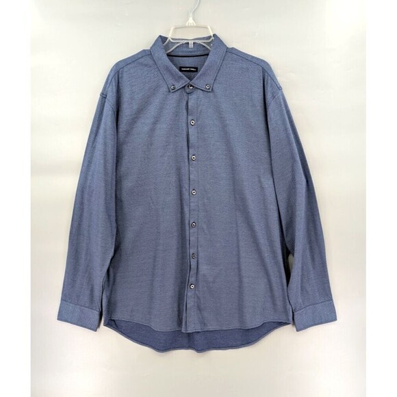 Zachary Prell Dress Shirt Mens XXL Blue Button Down 100% Cotton Sports Workwear - Picture 1 of 16